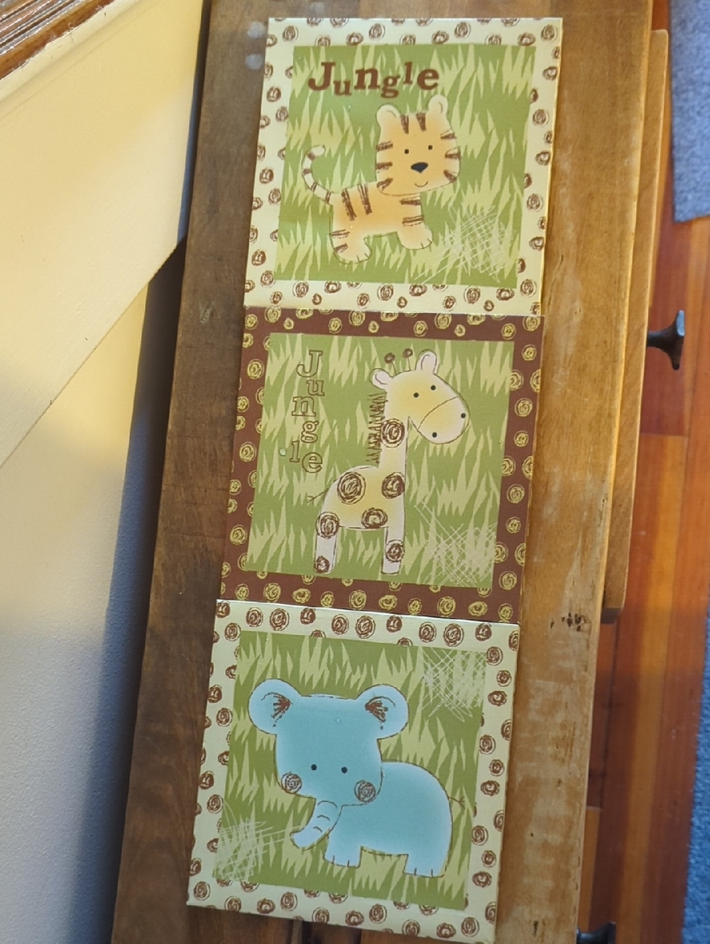 Jungle Animal Nursery Wall Art - Tiger, Giraffe, Elephant